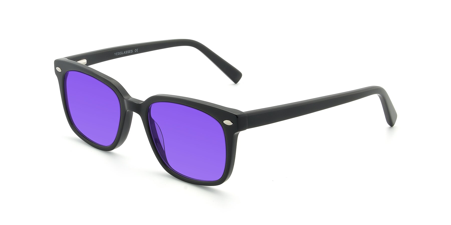 Angle of 17349 in Black with Purple Tinted Lenses