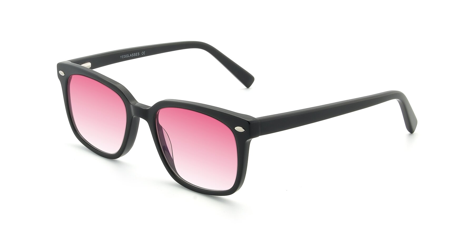Angle of 17349 in Black with Pink Gradient Lenses