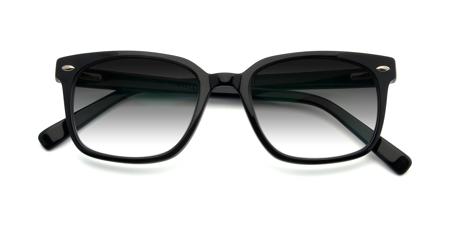 Folded Front of 17349 in Black with Gray Gradient Lenses