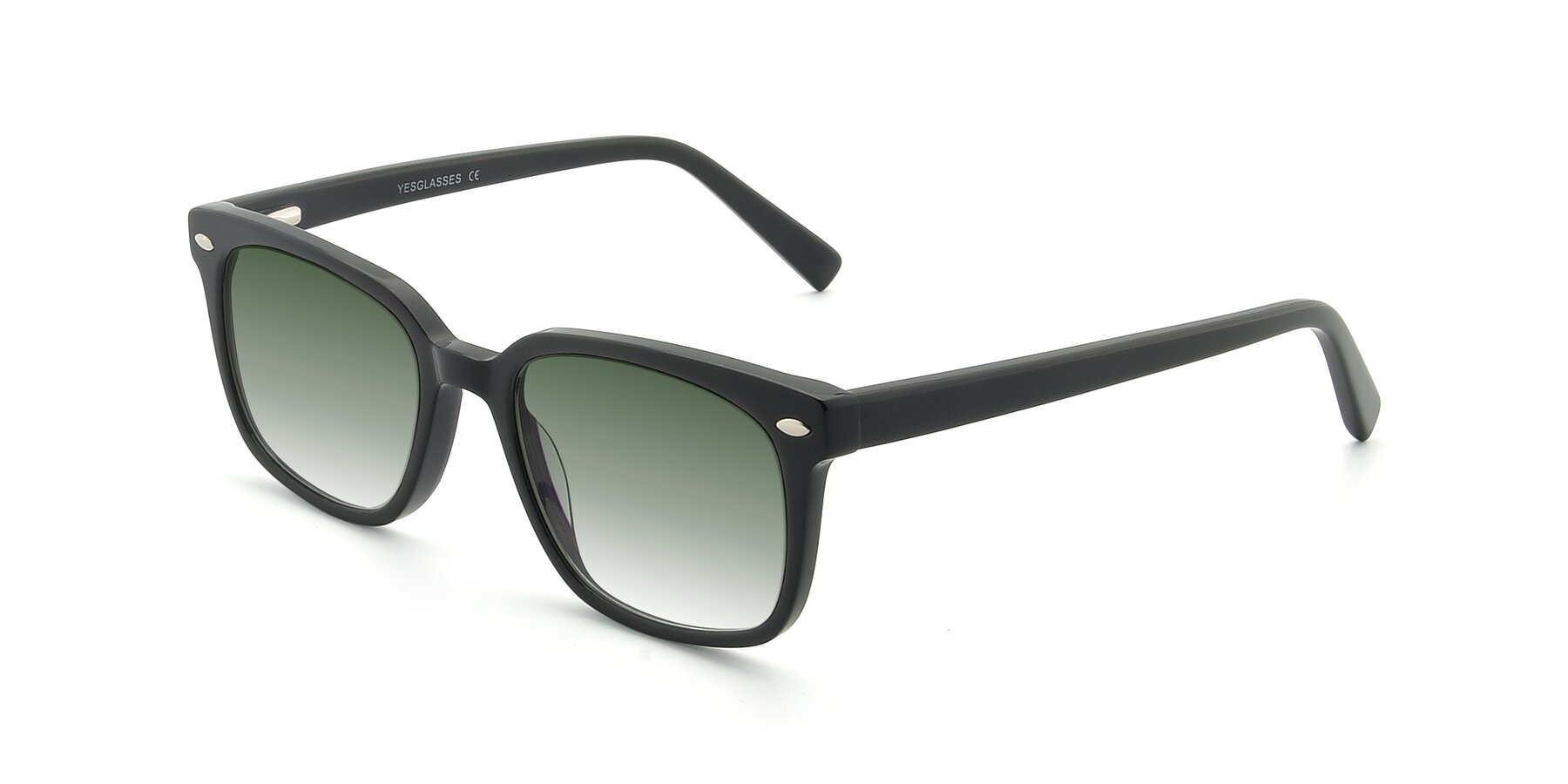 Angle of 17349 in Black with Green Gradient Lenses