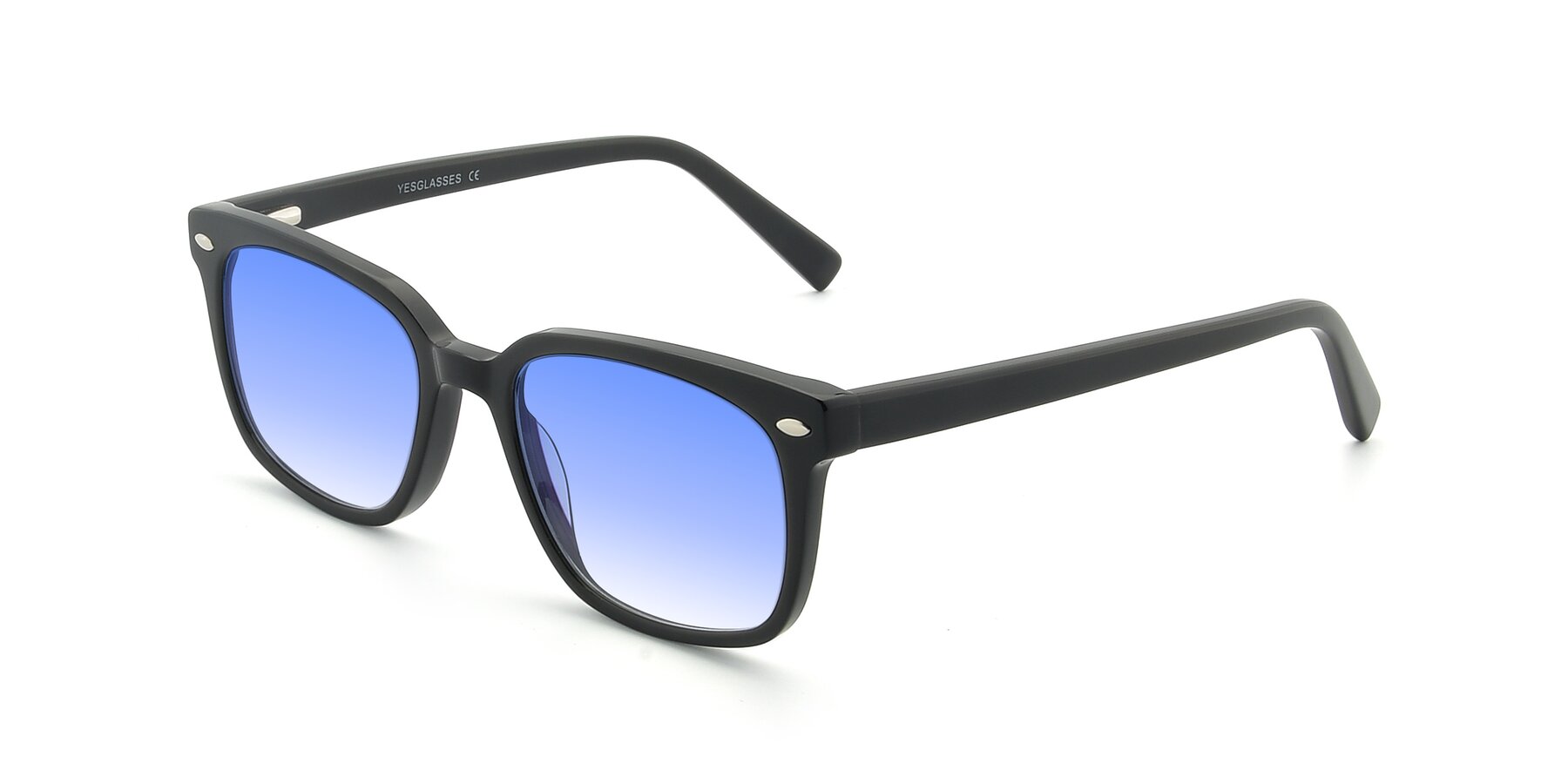 Angle of 17349 in Black with Blue Gradient Lenses