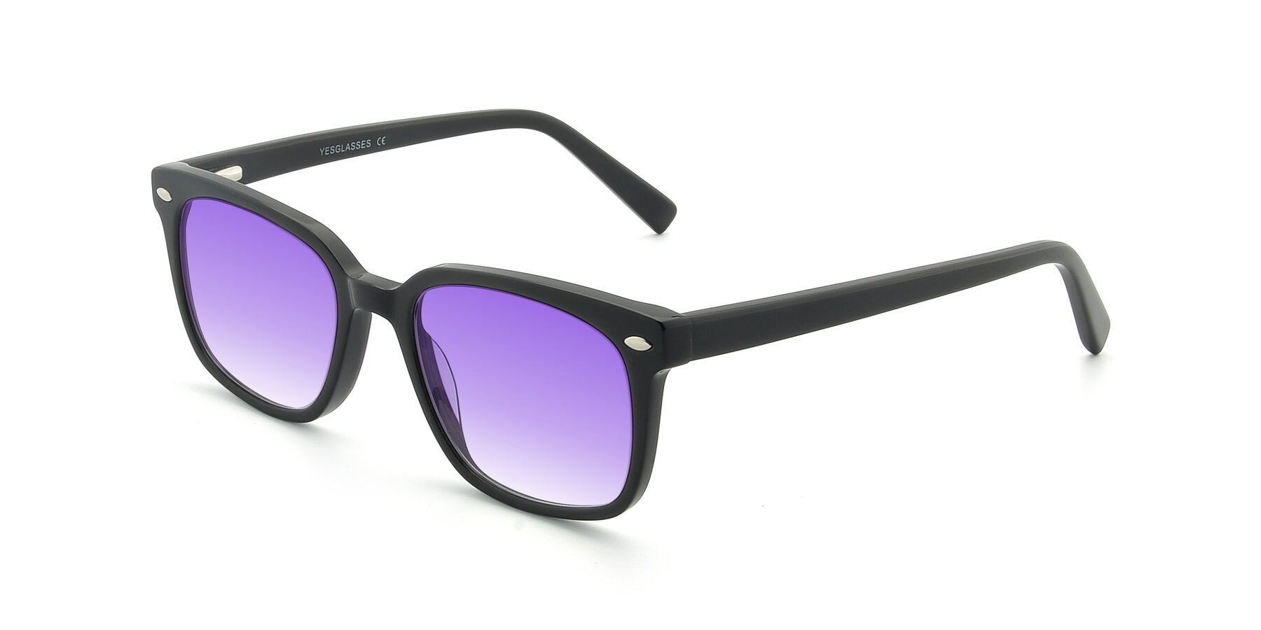 Angle of 17349 in Black with Purple Gradient Lenses