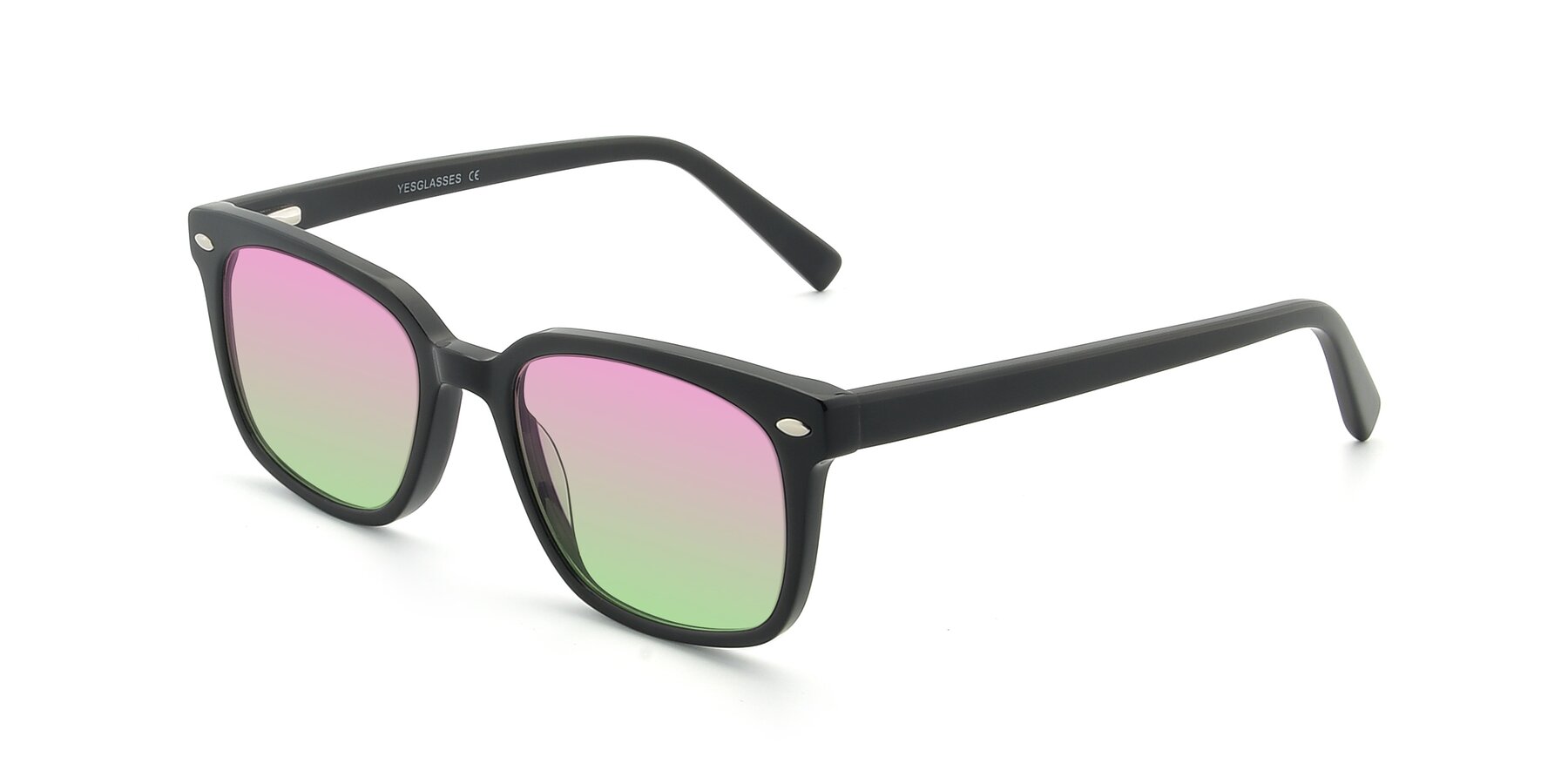 Angle of 17349 in Black with Pink / Green Gradient Lenses