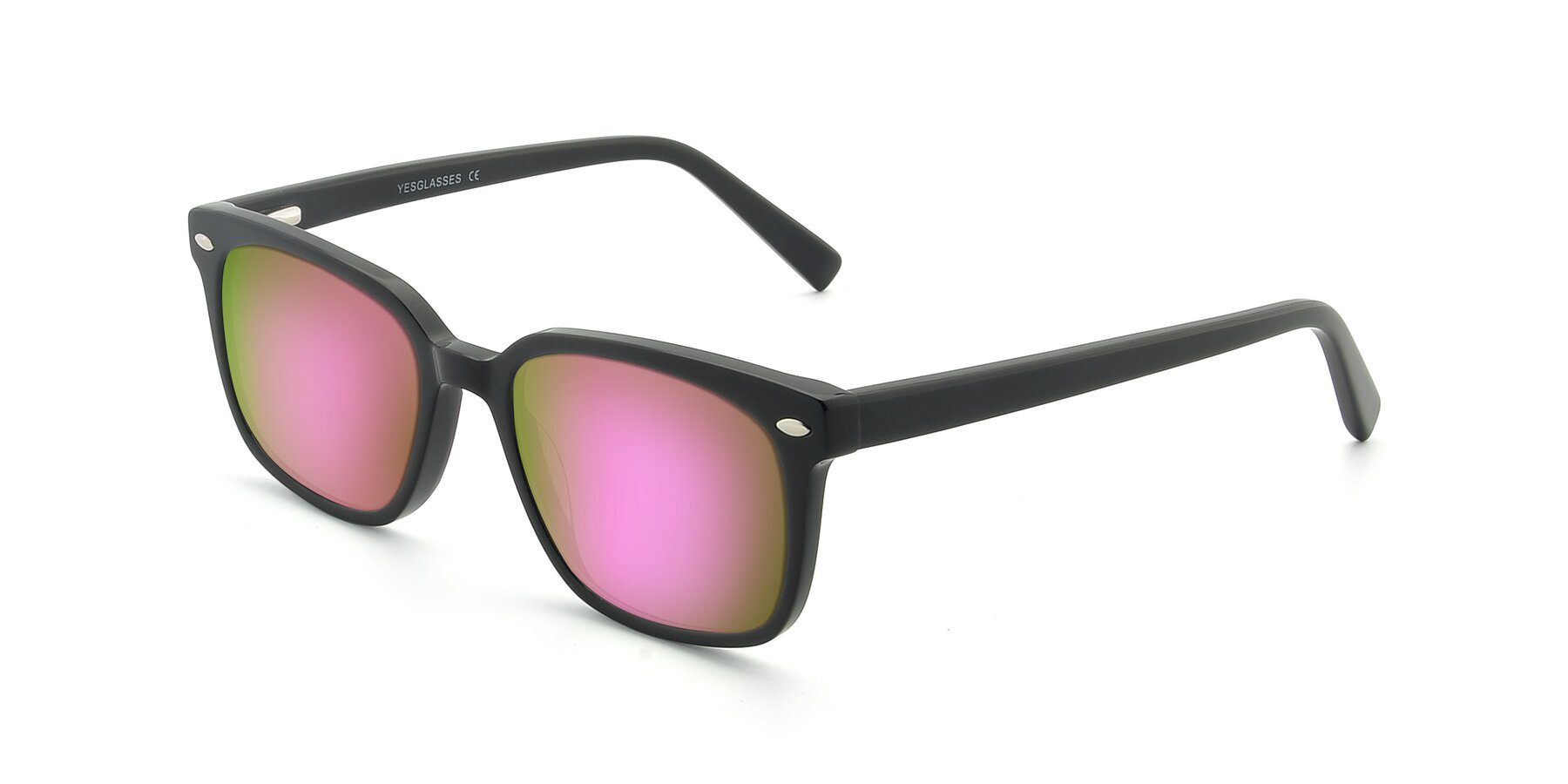 Angle of 17349 in Black with Pink Mirrored Lenses