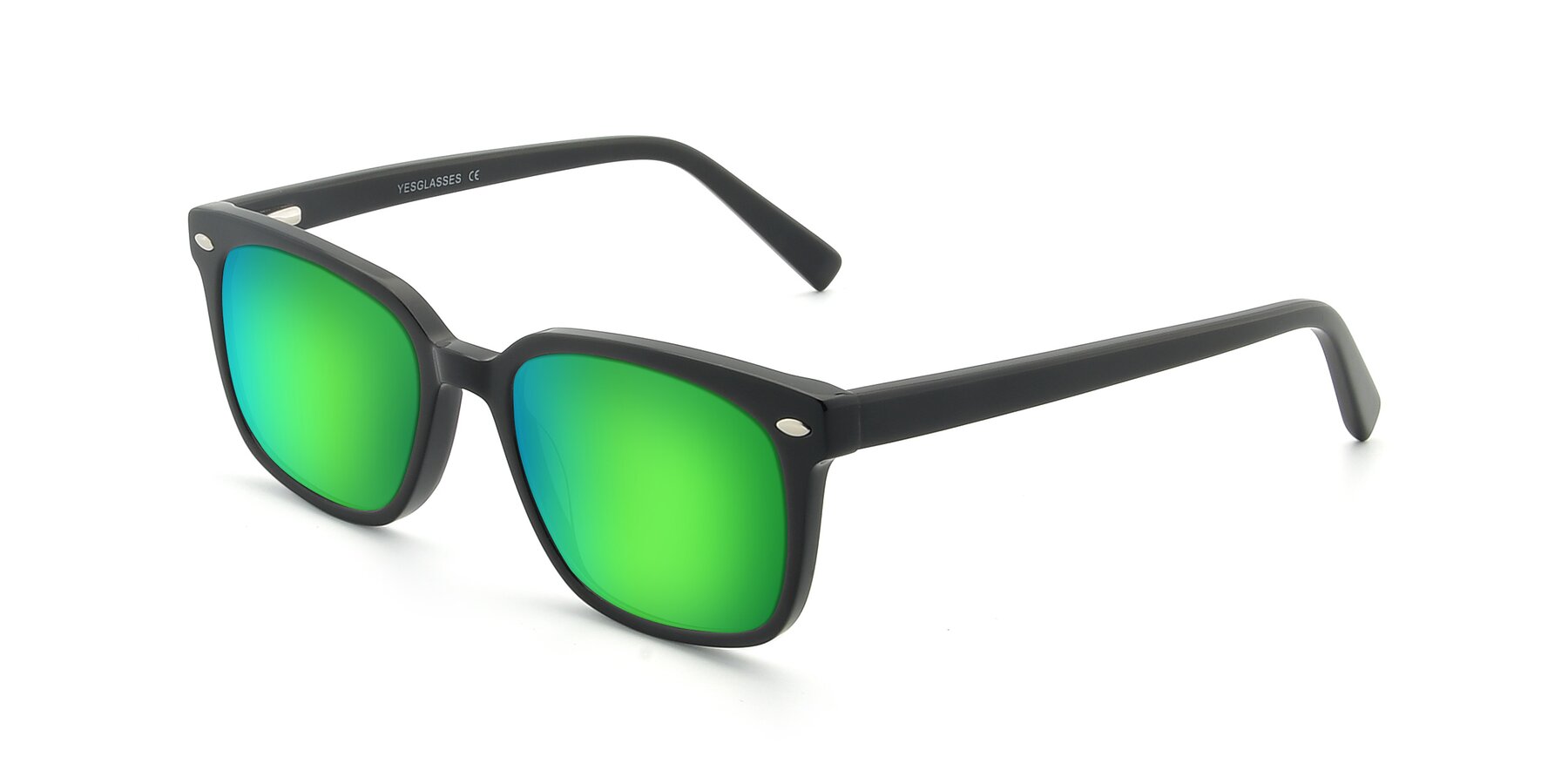 Angle of 17349 in Black with Green Mirrored Lenses