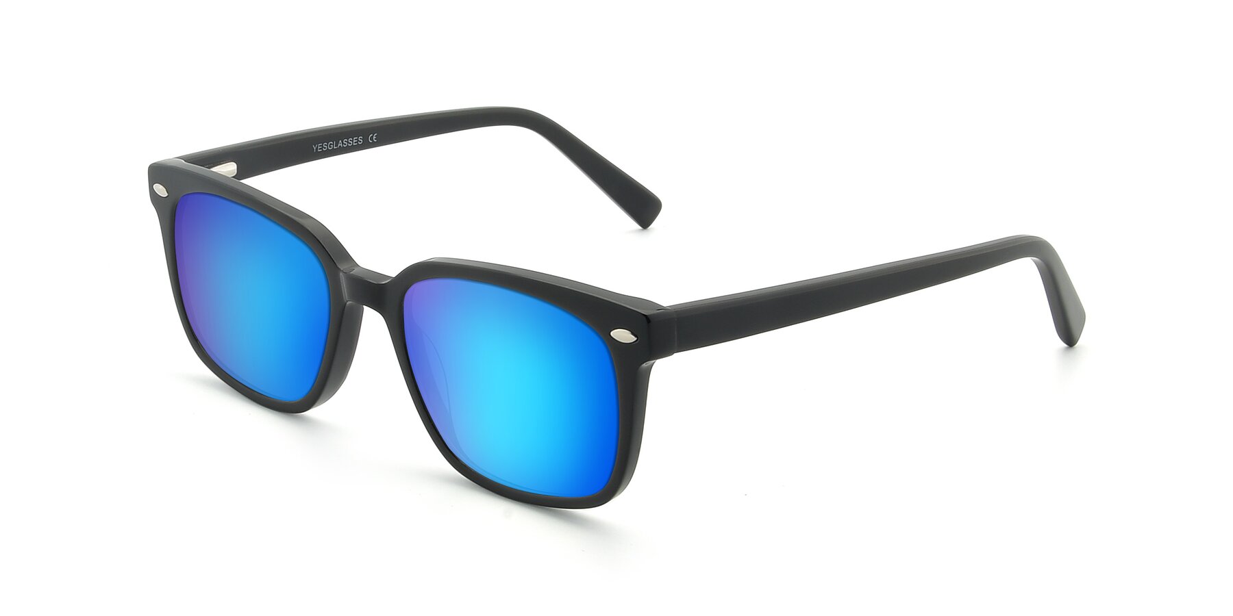 Angle of 17349 in Black with Blue Mirrored Lenses
