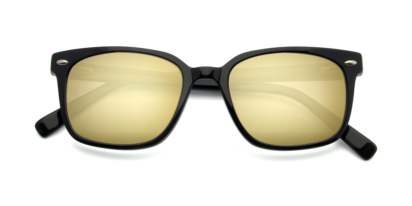 17349 - Black Flash Mirrored Sunglasses