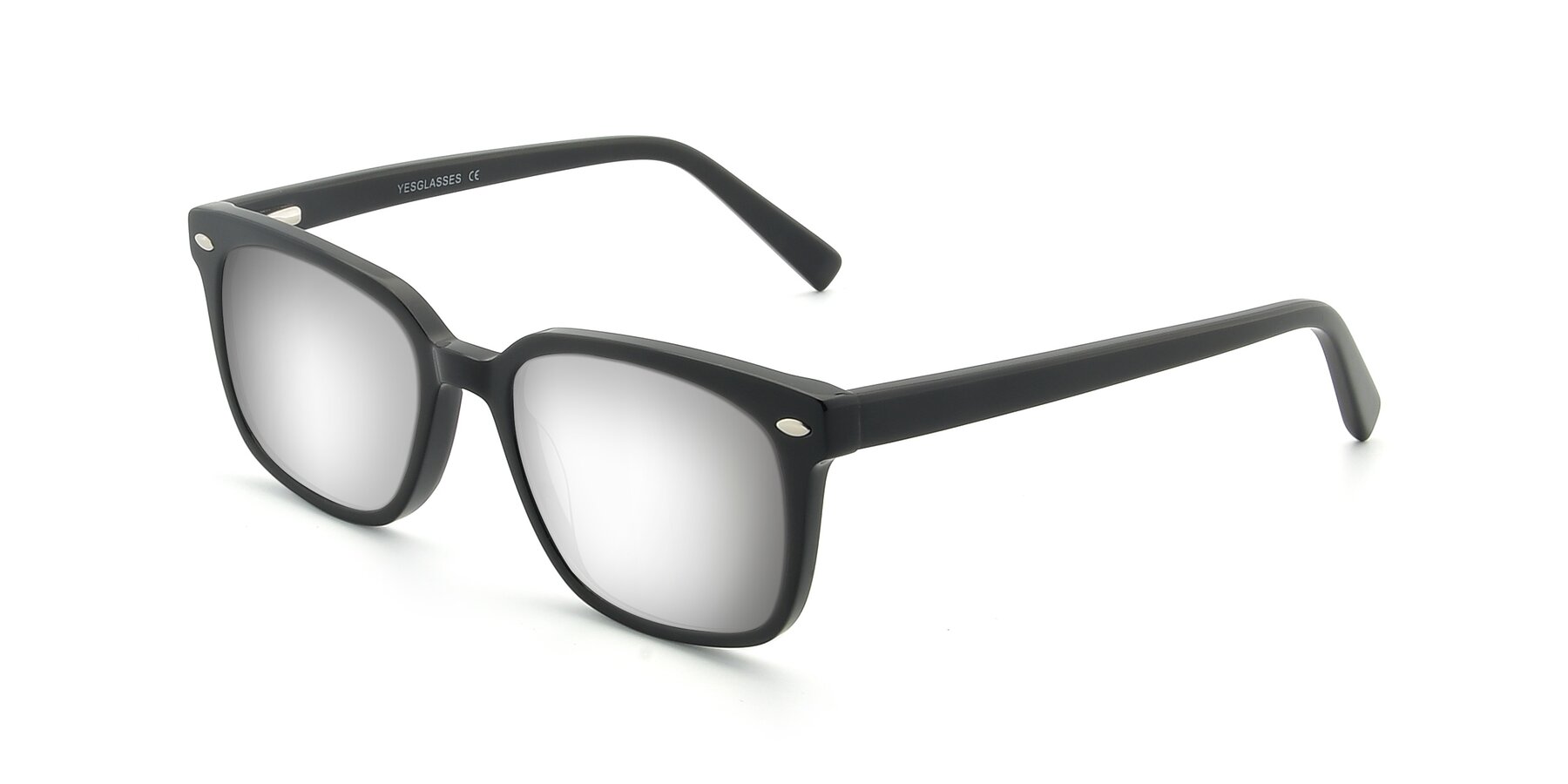 Angle of 17349 in Black with Silver Mirrored Lenses