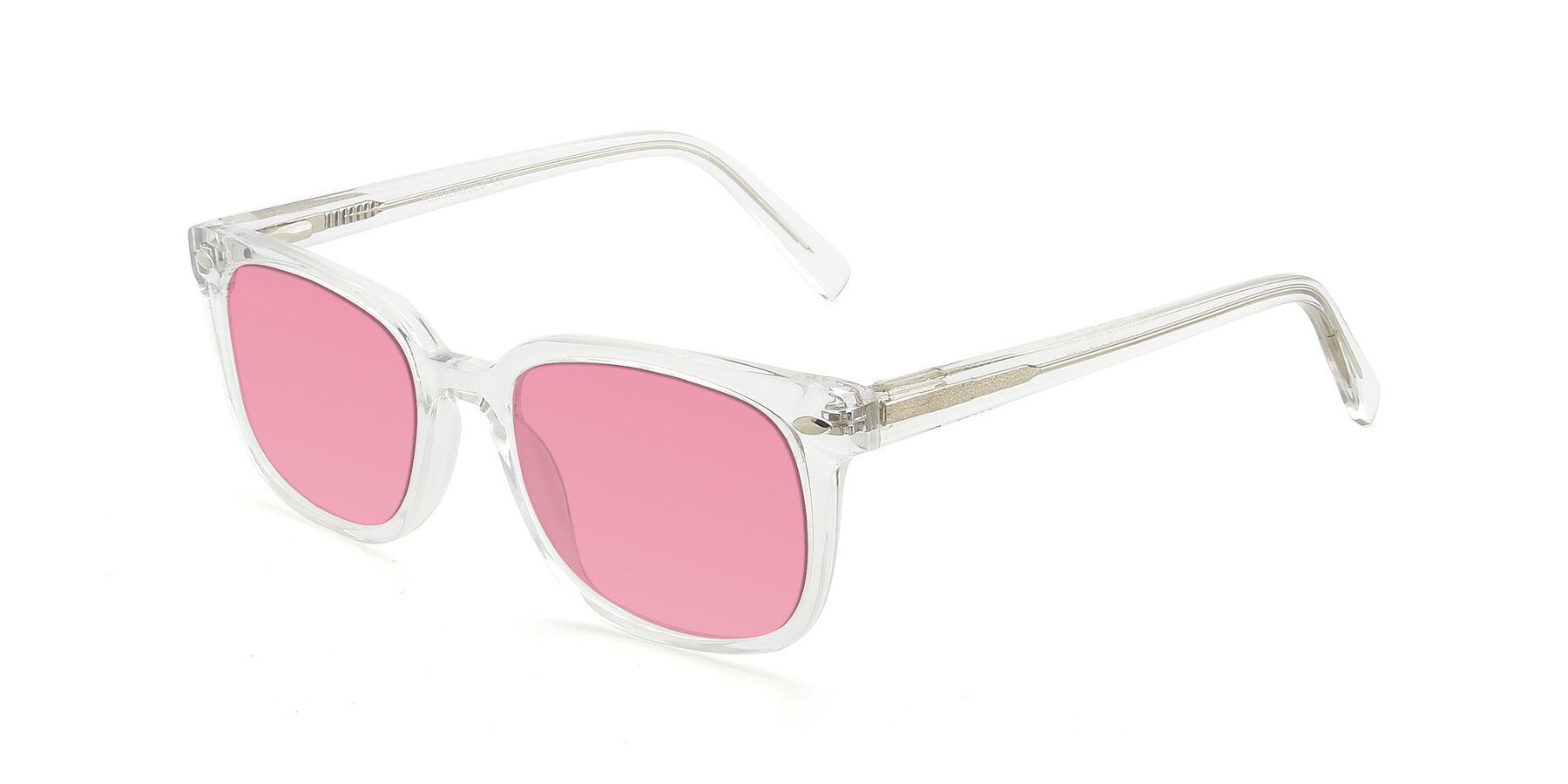 Angle of 17349 in Clear with Pink Tinted Lenses