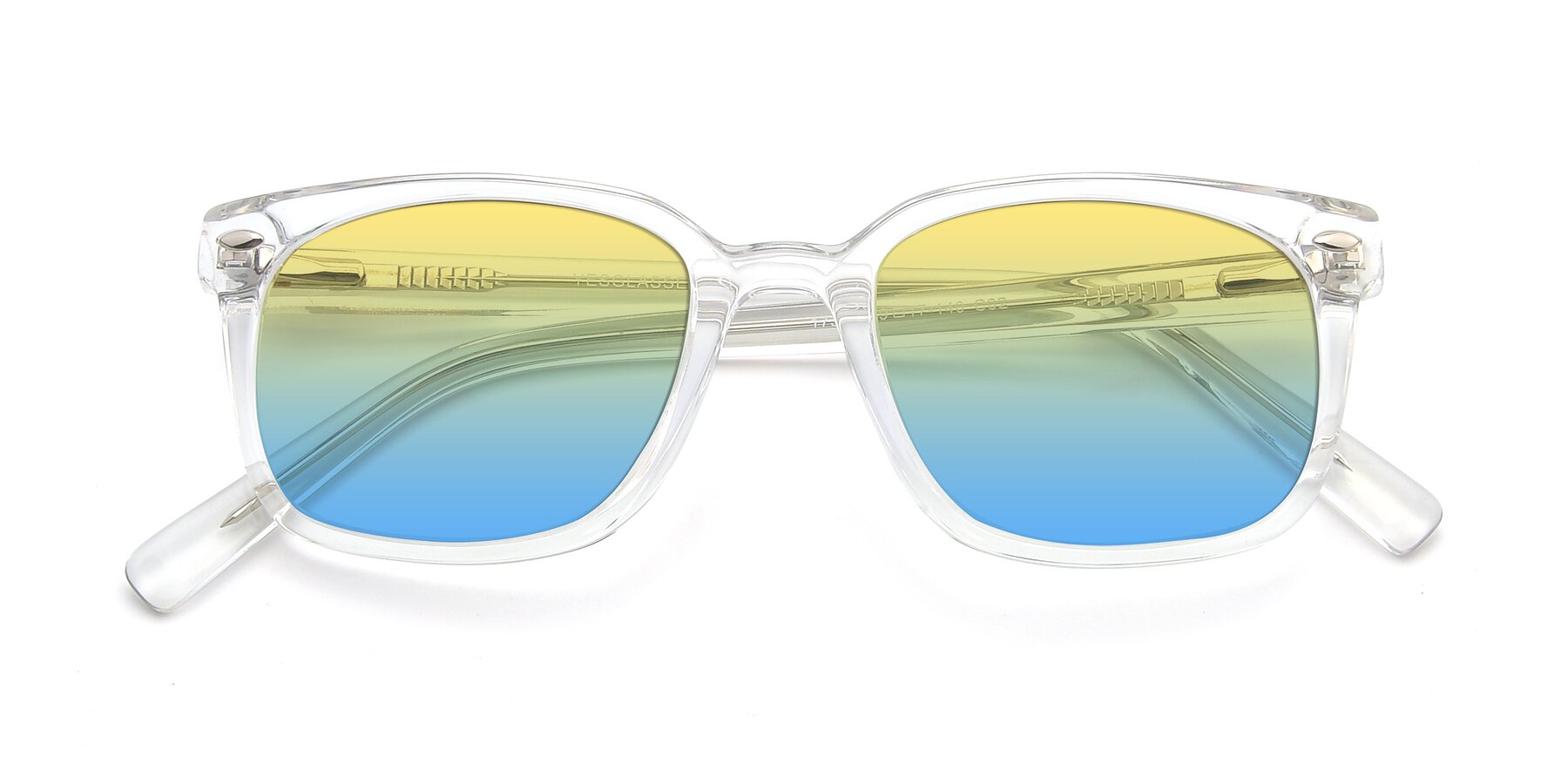 Folded Front of 17349 in Clear with Yellow / Blue Gradient Lenses