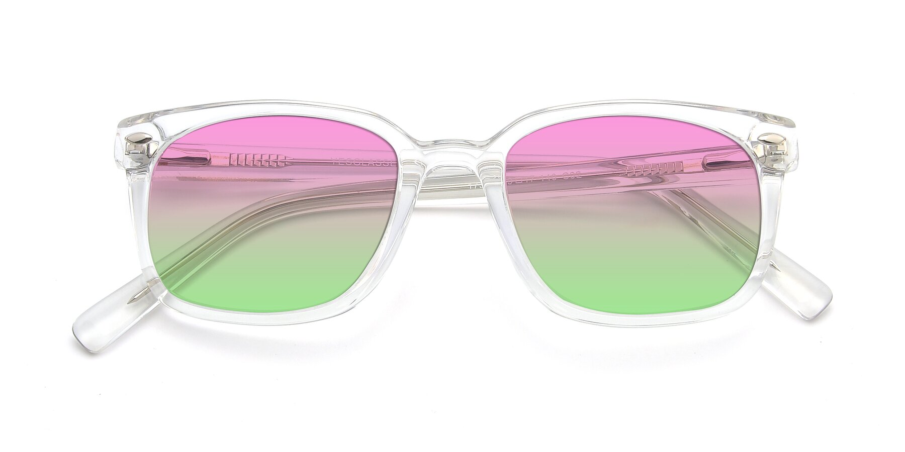 Folded Front of 17349 in Clear with Pink / Green Gradient Lenses