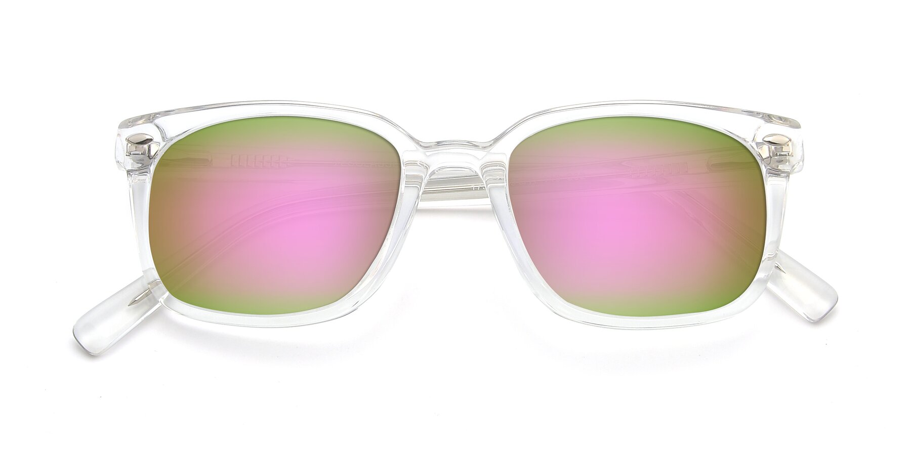 Folded Front of 17349 in Clear with Pink Mirrored Lenses