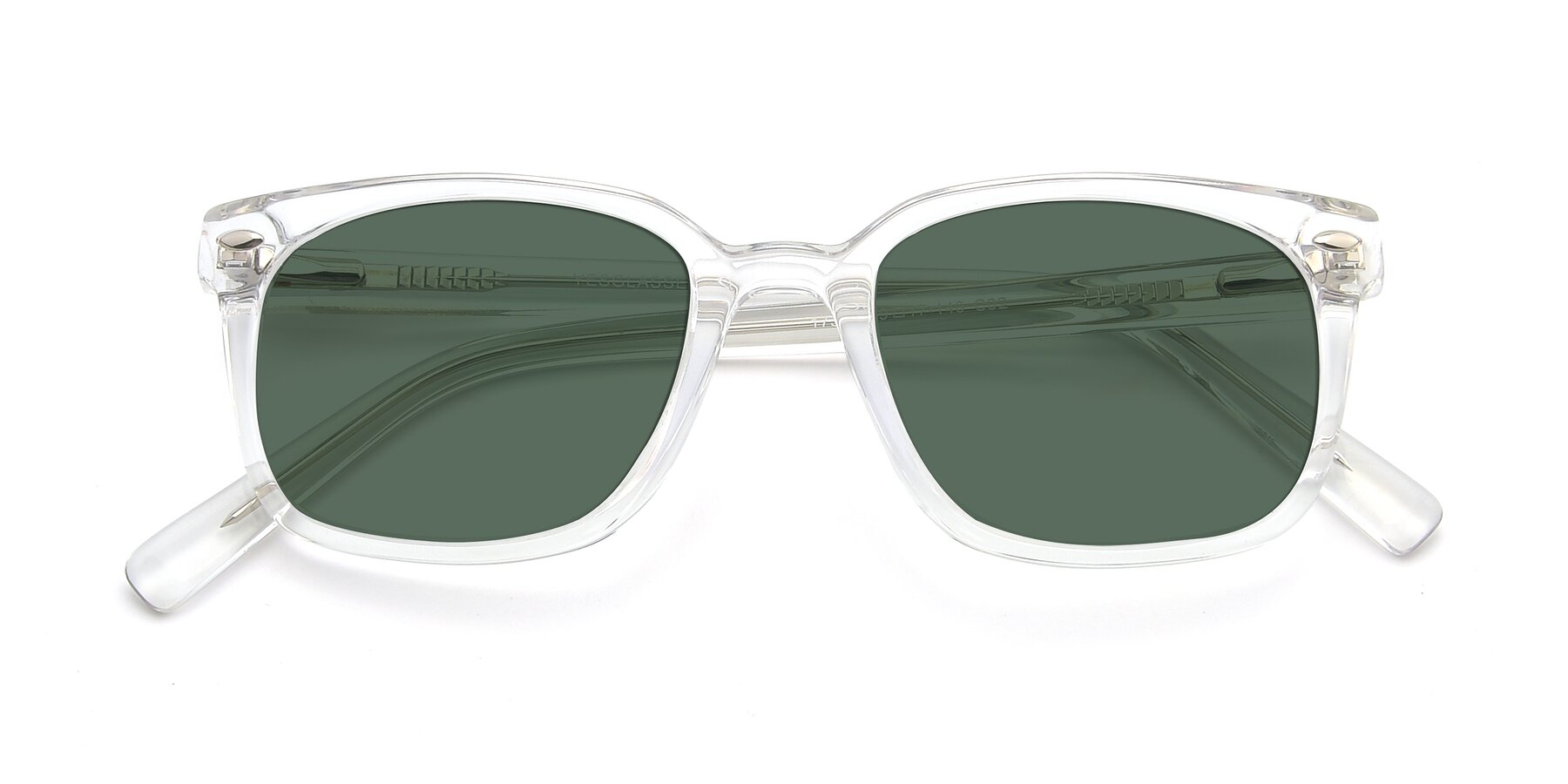 Folded Front of 17349 in Clear with Green Polarized Lenses