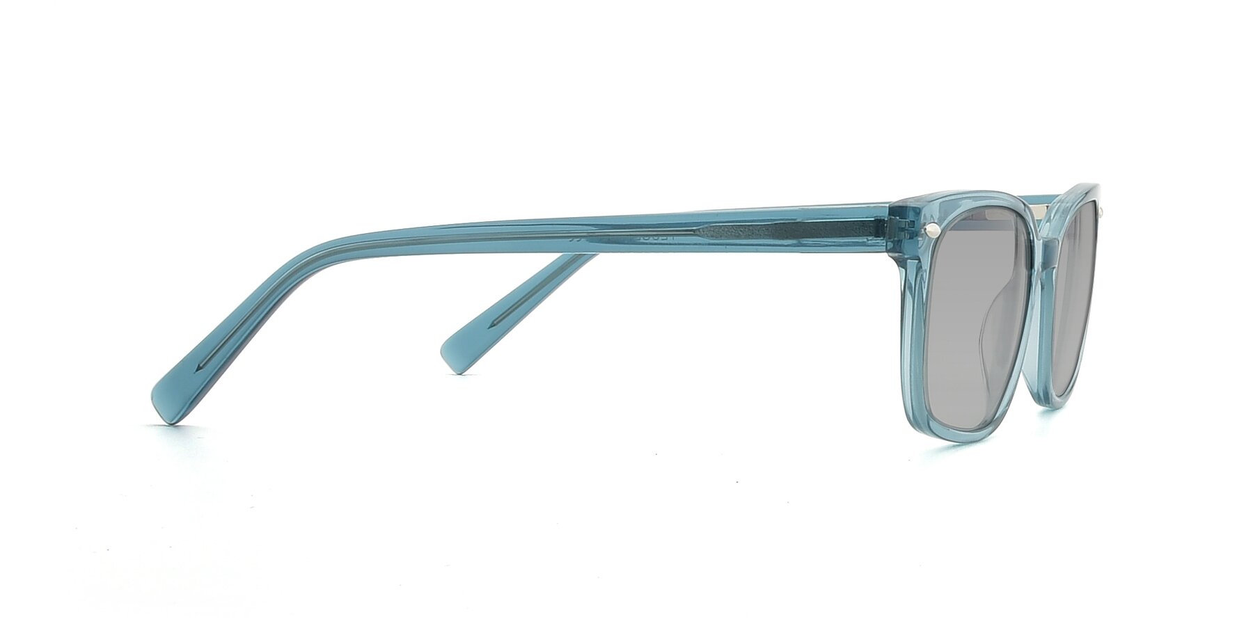 Side of 17349 in Transparent Cyan with Light Gray Tinted Lenses