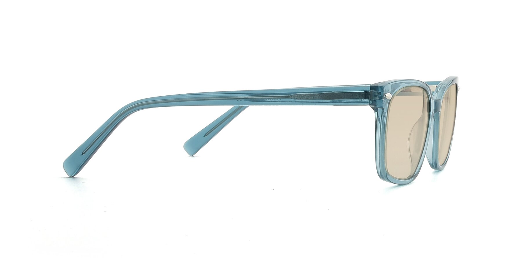 Side of 17349 in Transparent Cyan with Light Brown Tinted Lenses