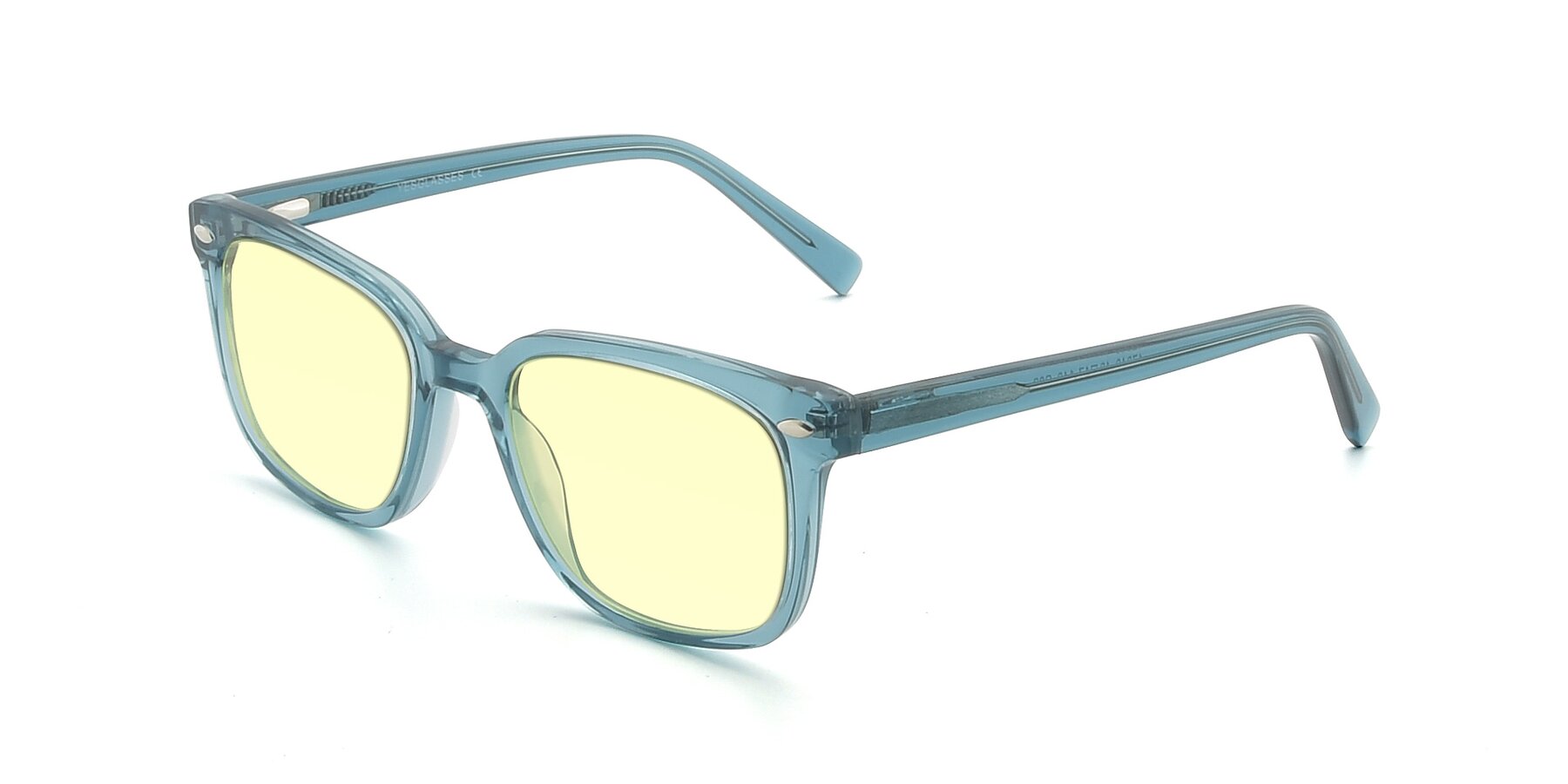 Angle of 17349 in Transparent Cyan with Light Yellow Tinted Lenses