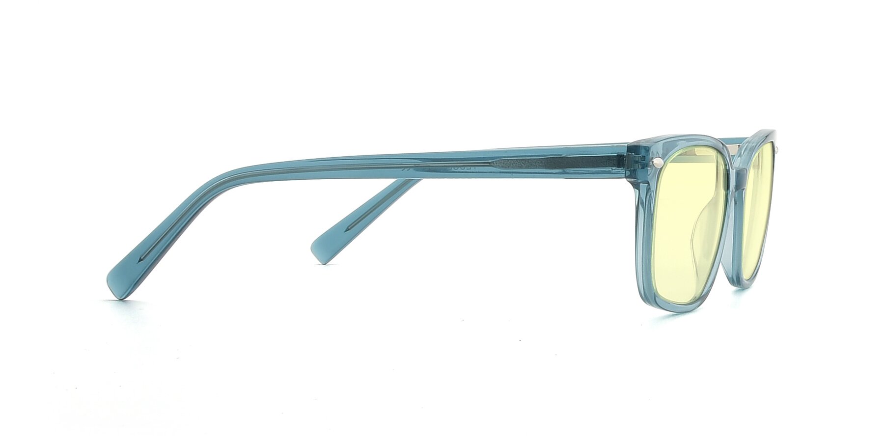Side of 17349 in Transparent Cyan with Light Yellow Tinted Lenses