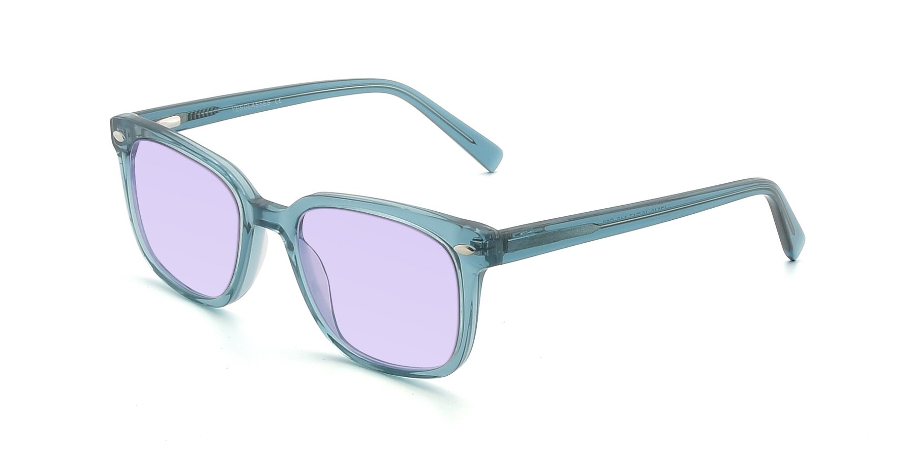 Angle of 17349 in Transparent Cyan with Light Purple Tinted Lenses