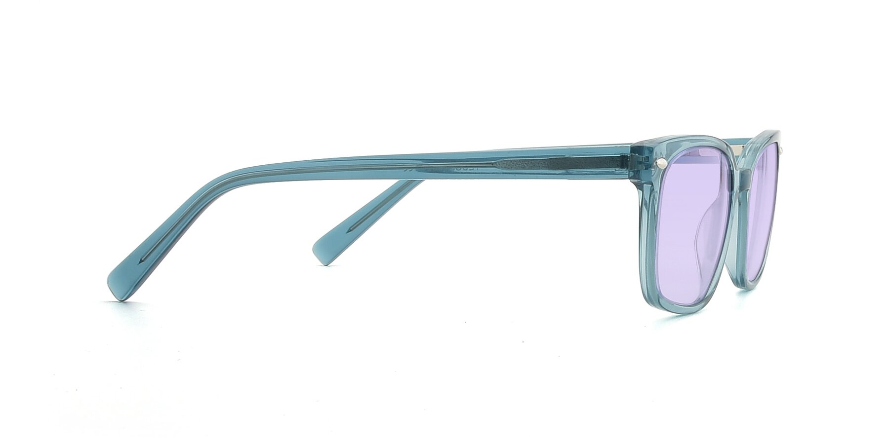 Side of 17349 in Transparent Cyan with Light Purple Tinted Lenses