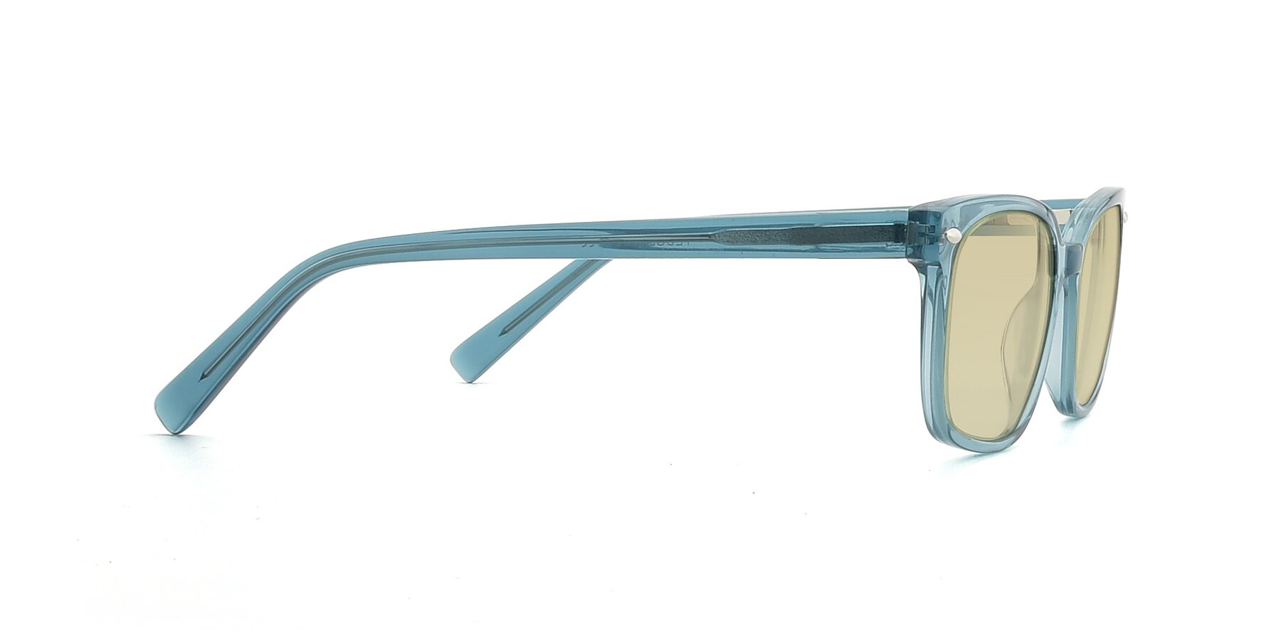 Side of 17349 in Transparent Cyan with Light Champagne Tinted Lenses