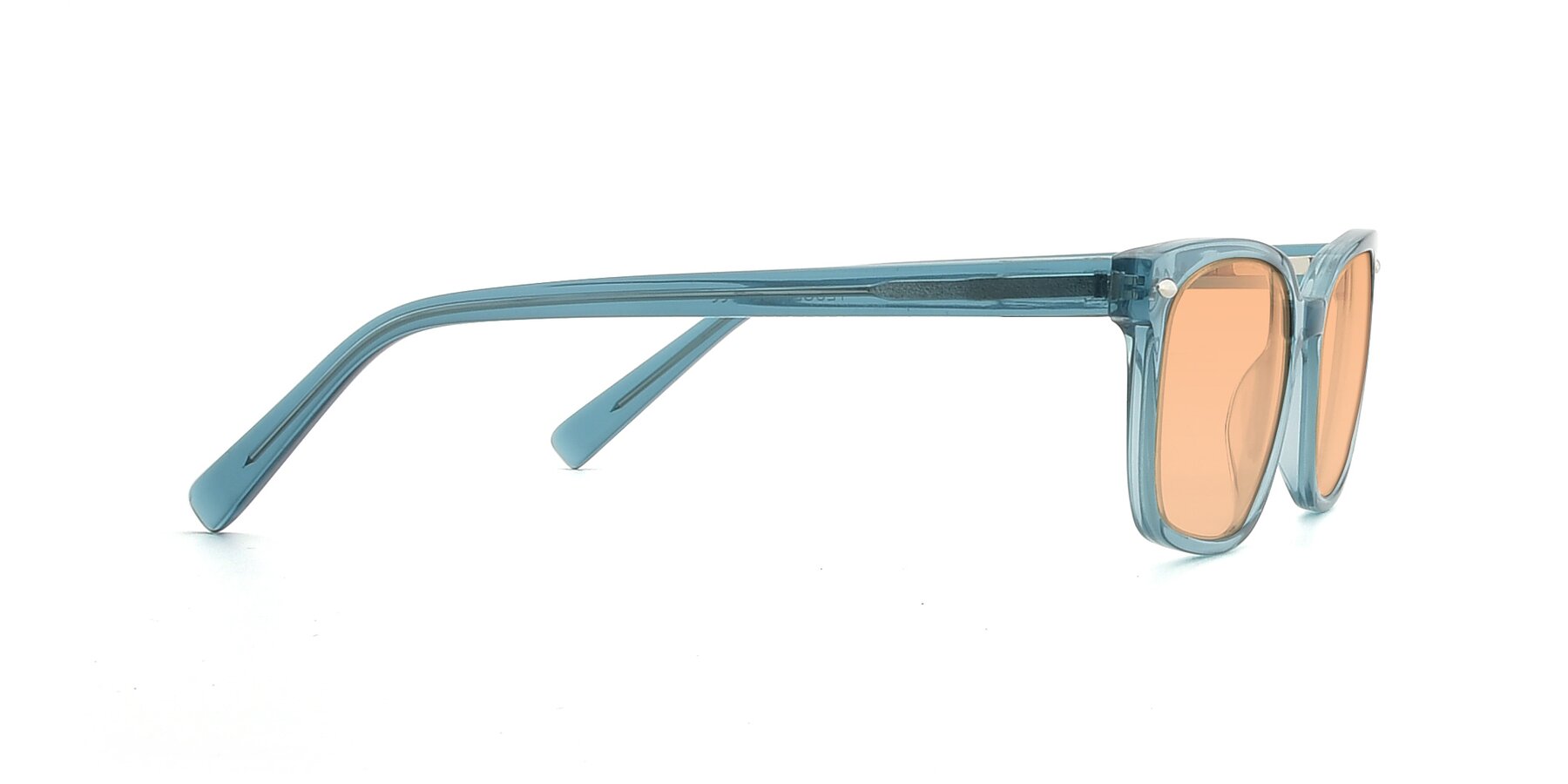 Side of 17349 in Transparent Cyan with Light Orange Tinted Lenses
