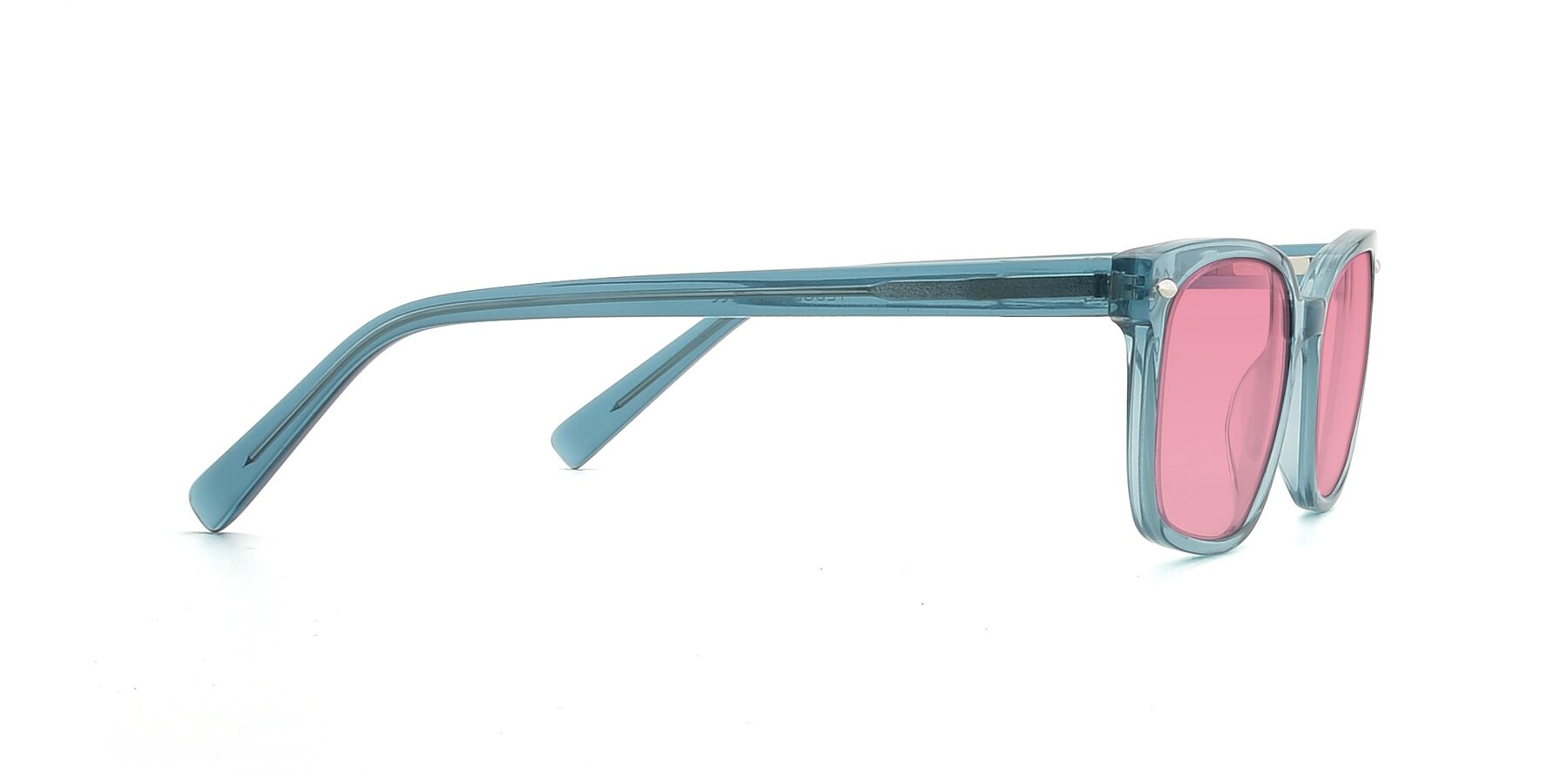 Side of 17349 in Transparent Cyan with Pink Tinted Lenses