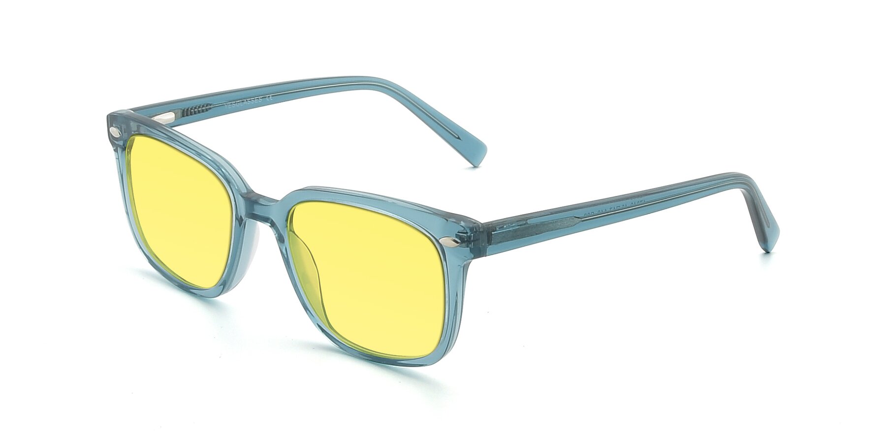 Angle of 17349 in Transparent Cyan with Medium Yellow Tinted Lenses