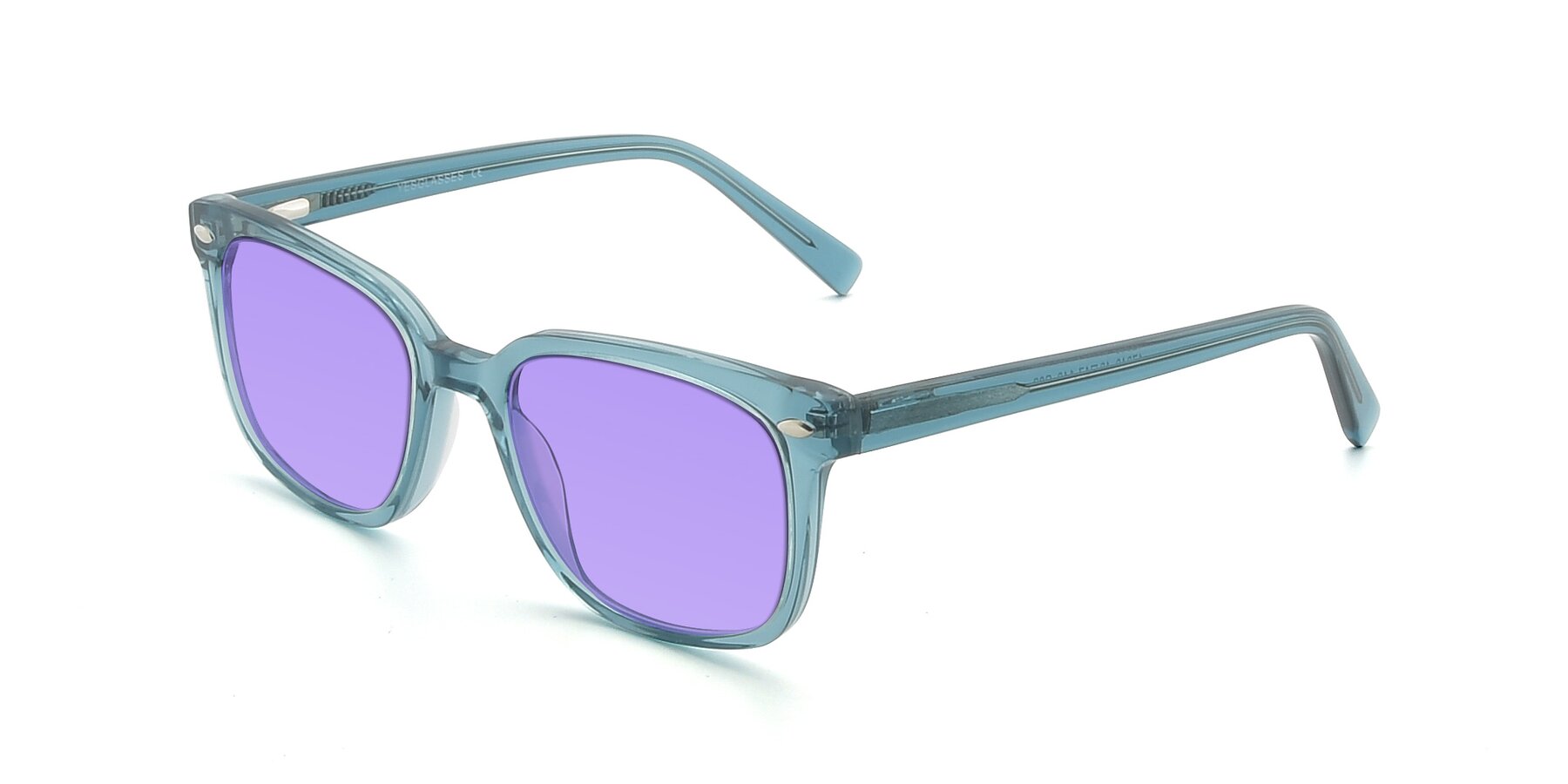 Angle of 17349 in Transparent Cyan with Medium Purple Tinted Lenses