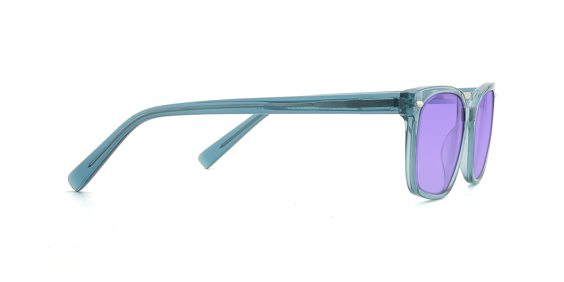 Side of 17349 in Transparent Cyan with Medium Purple Tinted Lenses