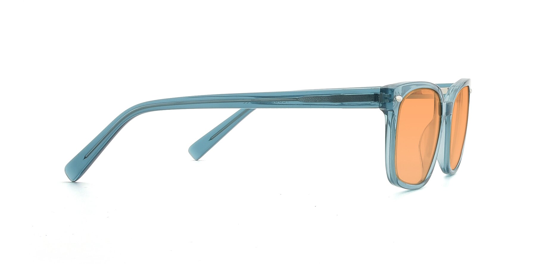 Side of 17349 in Transparent Cyan with Medium Orange Tinted Lenses