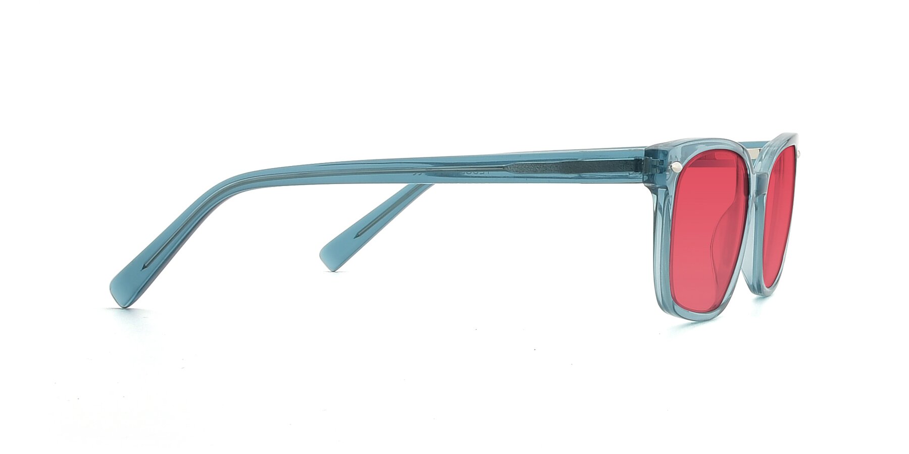Side of 17349 in Transparent Cyan with Red Tinted Lenses