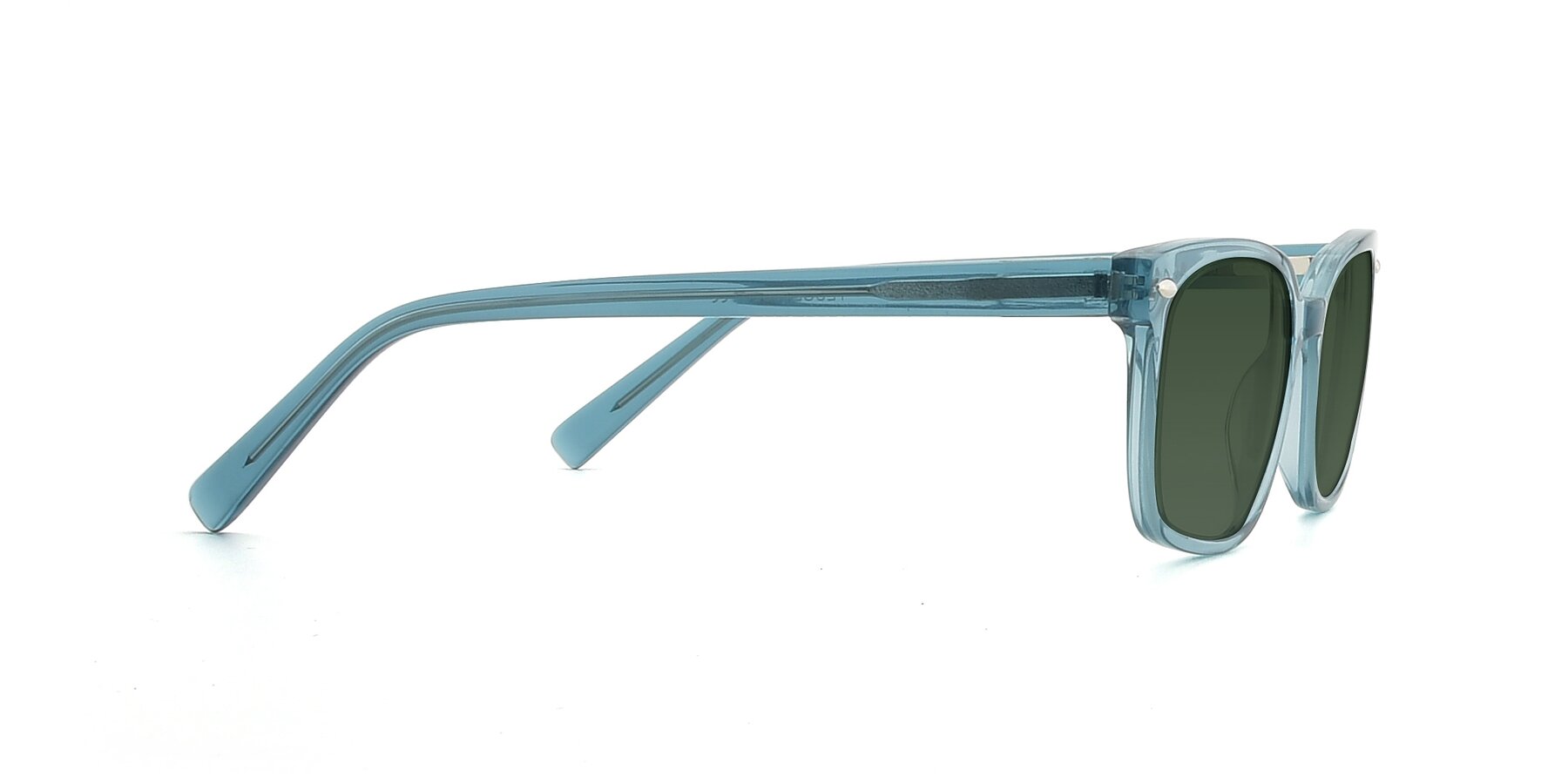Side of 17349 in Transparent Cyan with Green Tinted Lenses