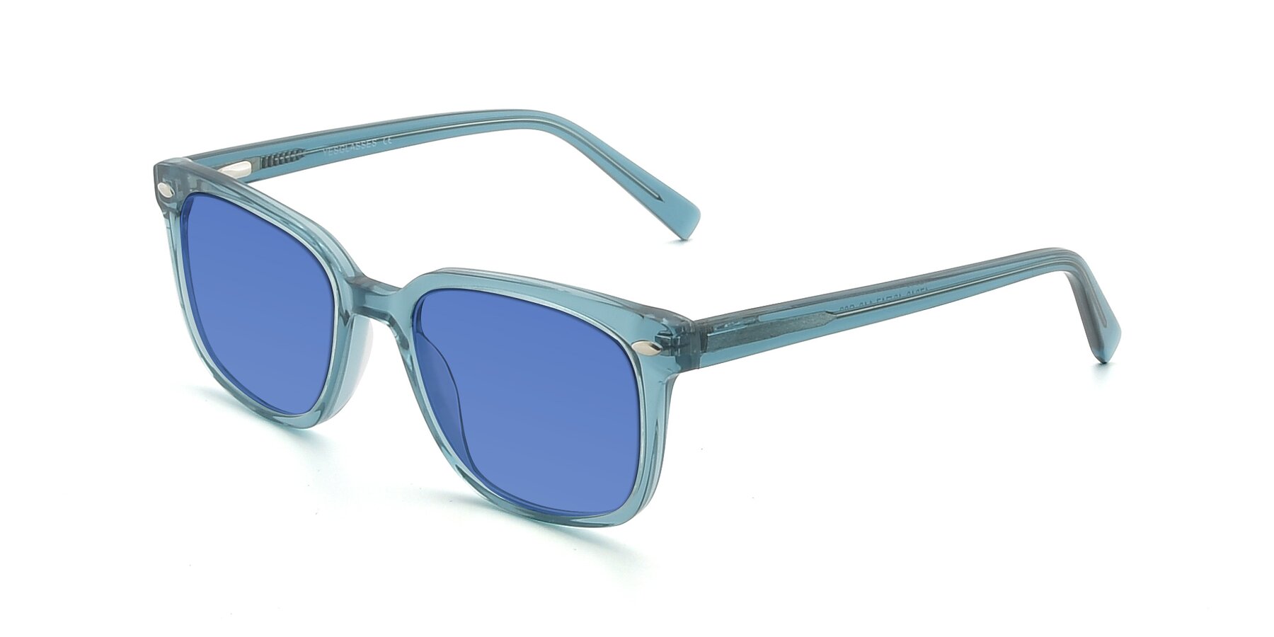 Angle of 17349 in Transparent Cyan with Blue Tinted Lenses