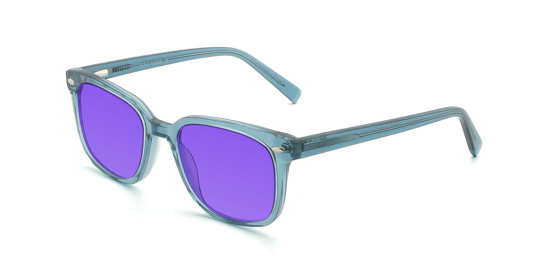 Angle of 17349 in Transparent Cyan with Purple Tinted Lenses