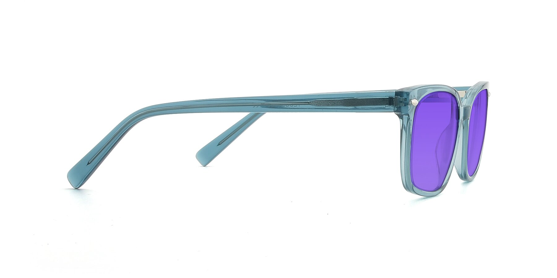 Side of 17349 in Transparent Cyan with Purple Tinted Lenses