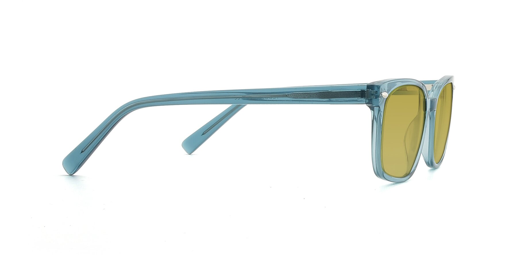 Side of 17349 in Transparent Cyan with Champagne Tinted Lenses