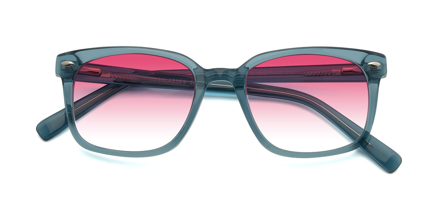 Folded Front of 17349 in Transparent Cyan with Pink Gradient Lenses