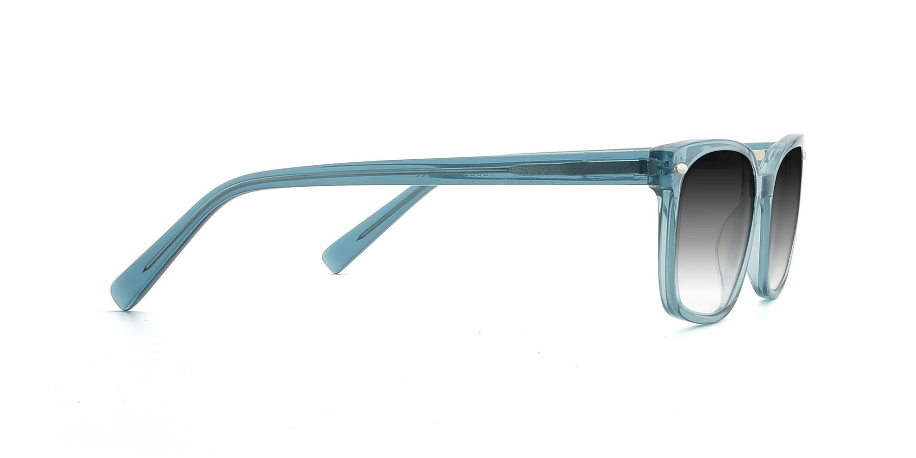 Side of 17349 in Transparent Cyan with Gray Gradient Lenses