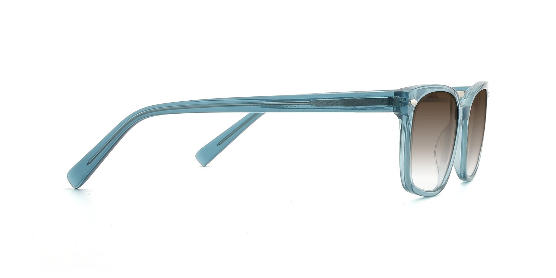 Side of 17349 in Transparent Cyan with Brown Gradient Lenses