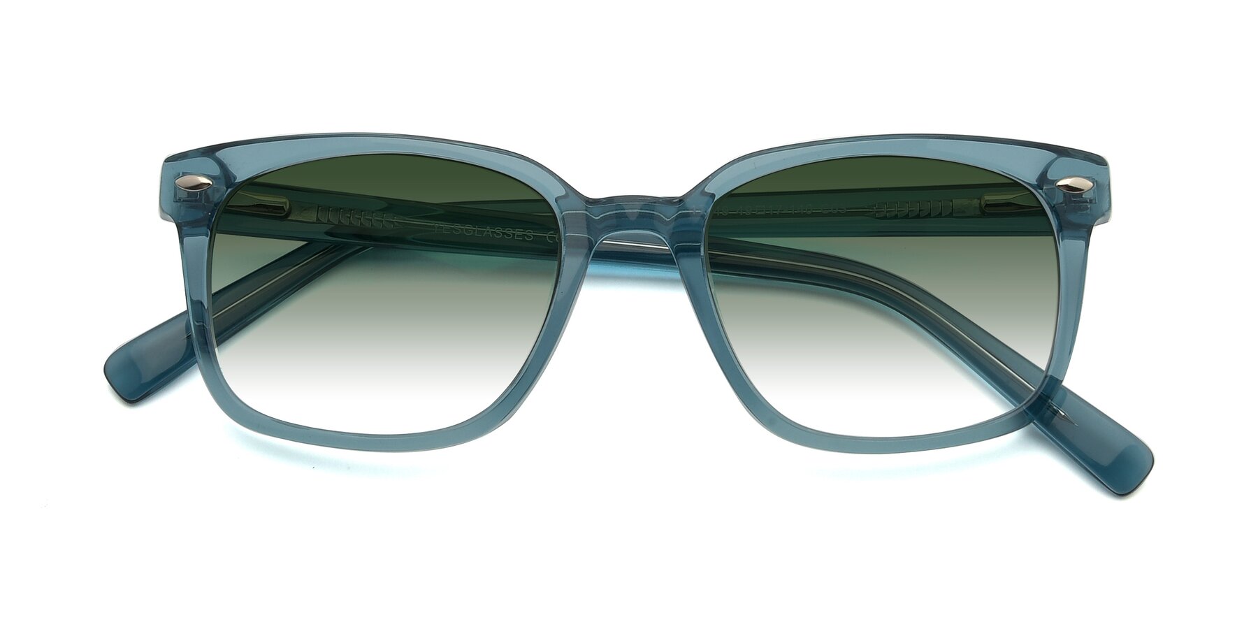 Folded Front of 17349 in Transparent Cyan with Green Gradient Lenses