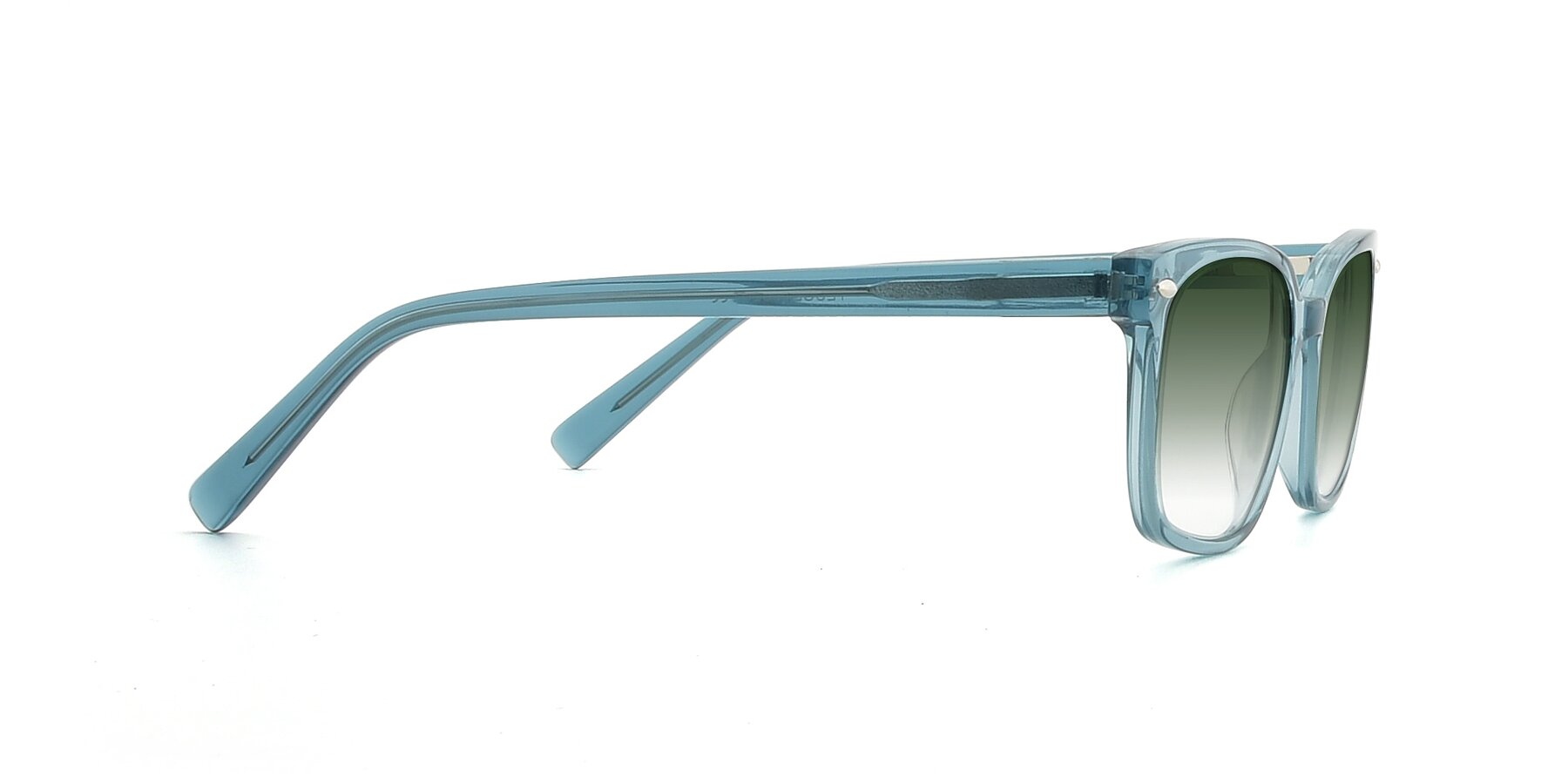 Side of 17349 in Transparent Cyan with Green Gradient Lenses