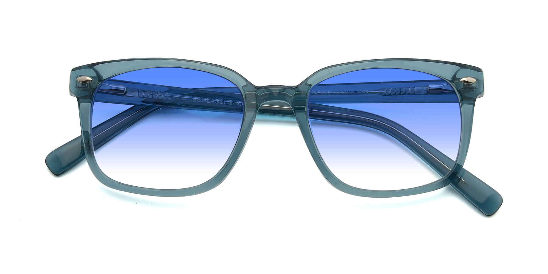 Folded Front of 17349 in Transparent Cyan with Blue Gradient Lenses