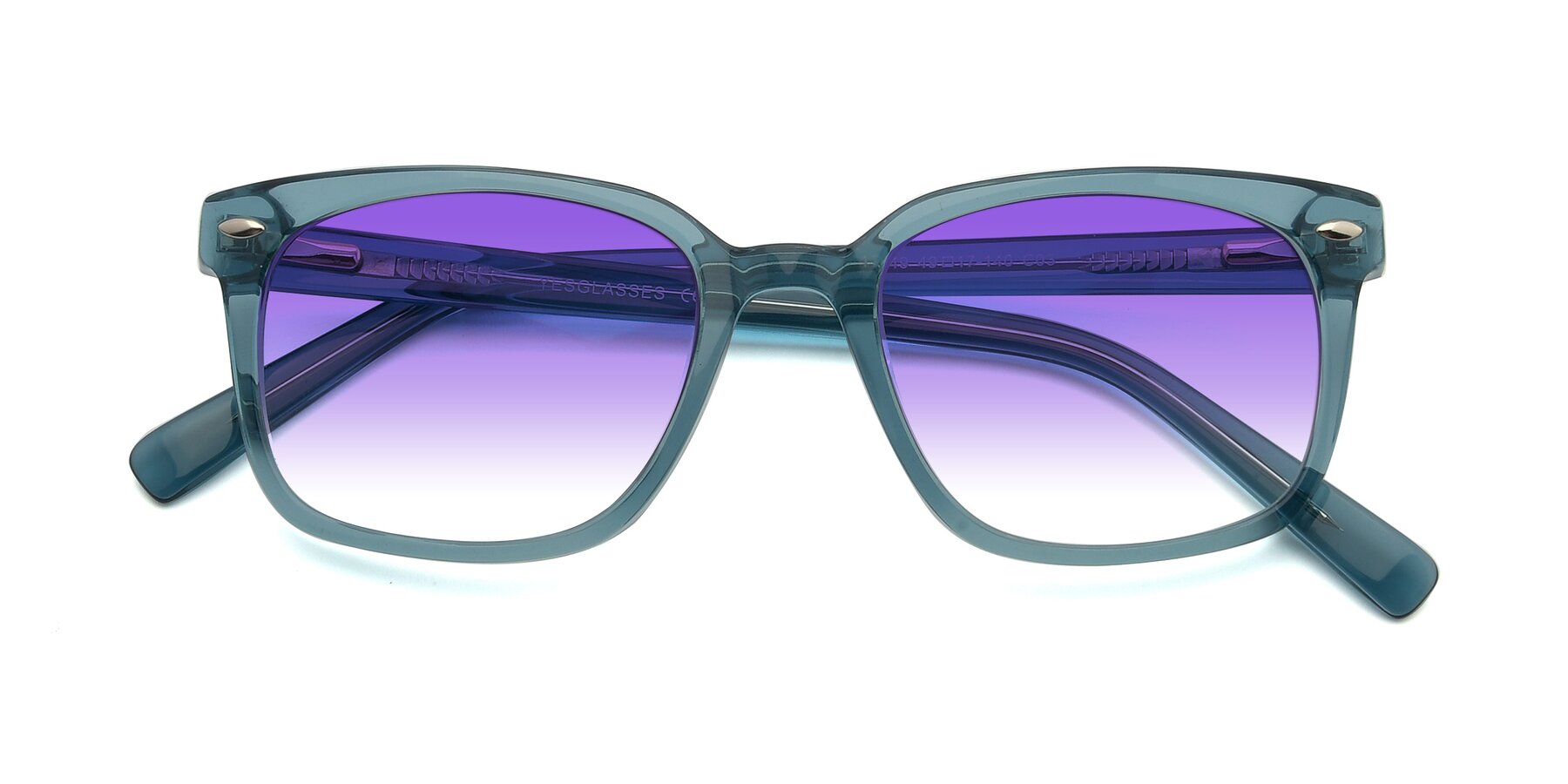 Folded Front of 17349 in Transparent Cyan with Purple Gradient Lenses