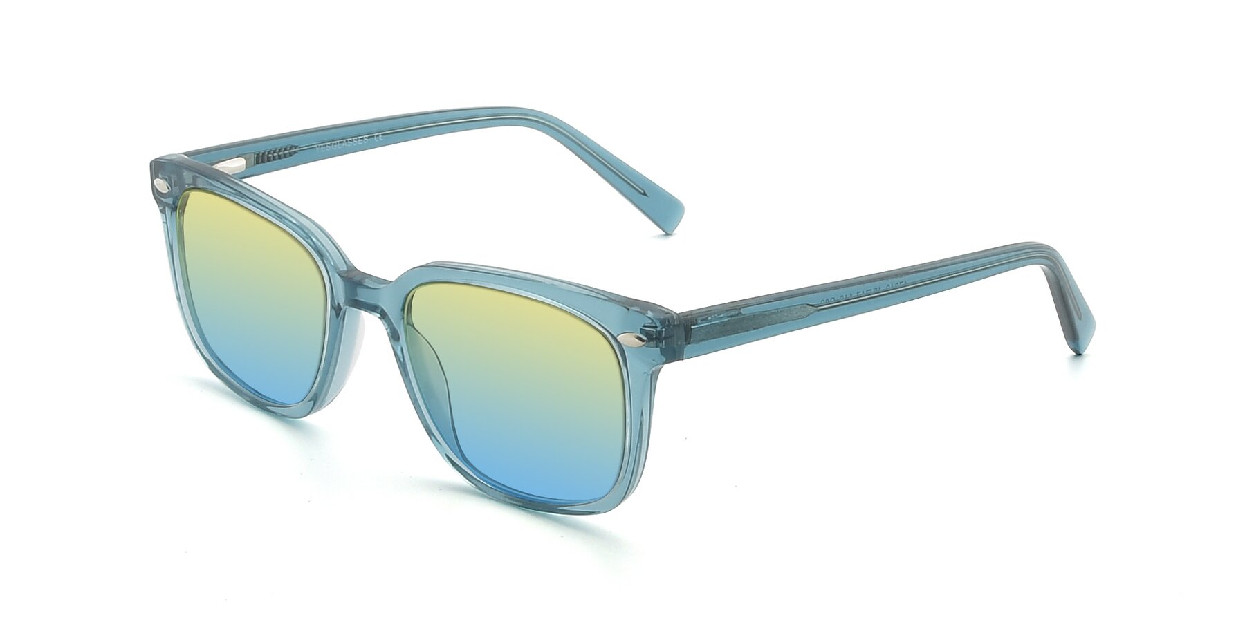 Angle of 17349 in Transparent Cyan with Yellow / Blue Gradient Lenses