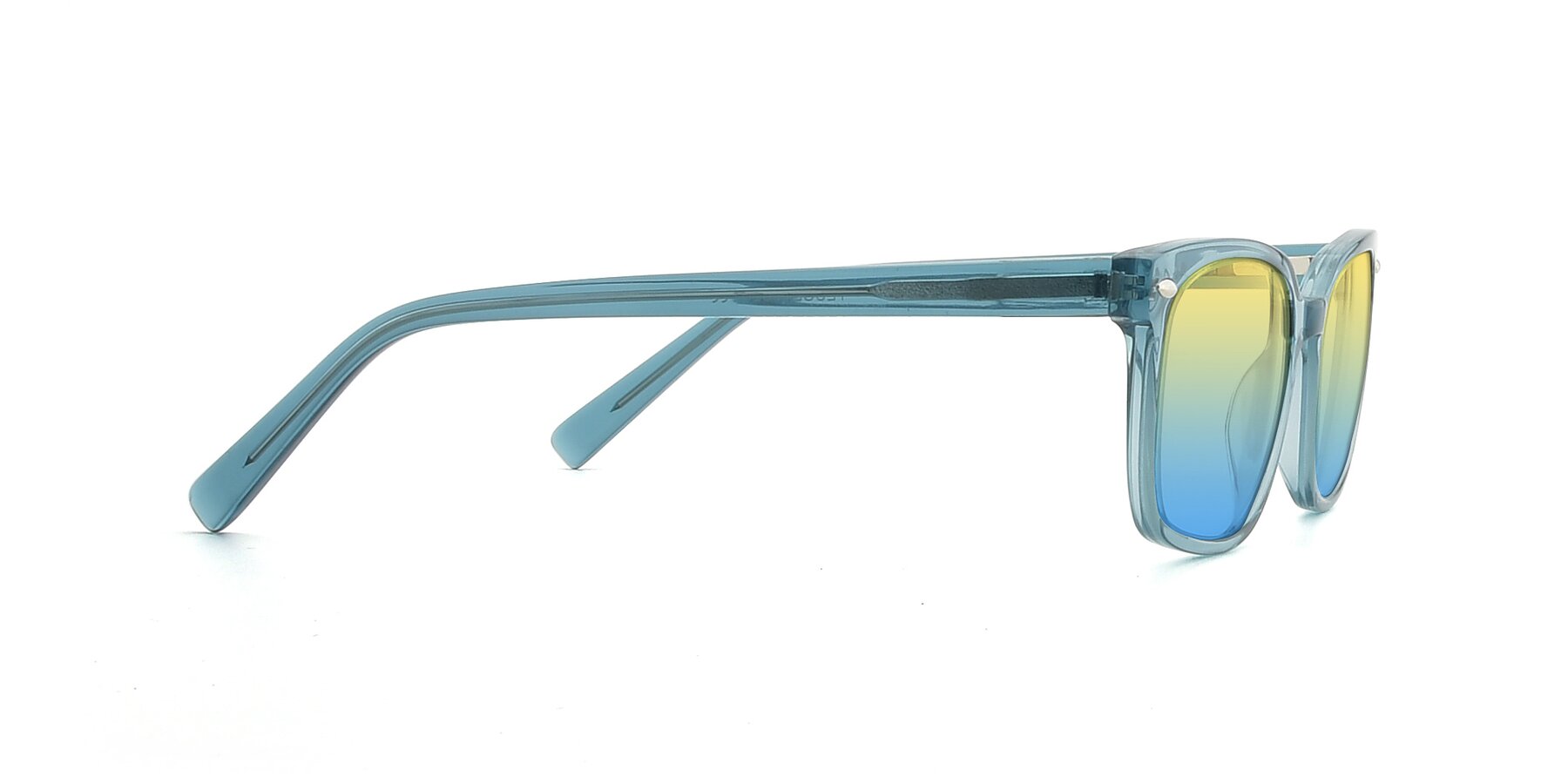 Side of 17349 in Transparent Cyan with Yellow / Blue Gradient Lenses