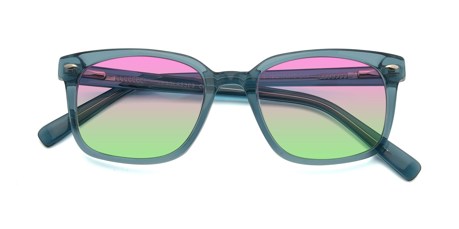 Folded Front of 17349 in Transparent Cyan with Pink / Green Gradient Lenses