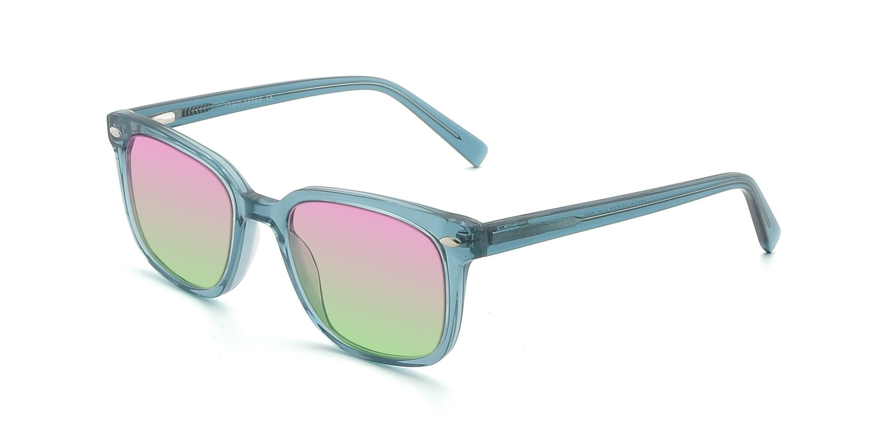 Angle of 17349 in Transparent Cyan with Pink / Green Gradient Lenses