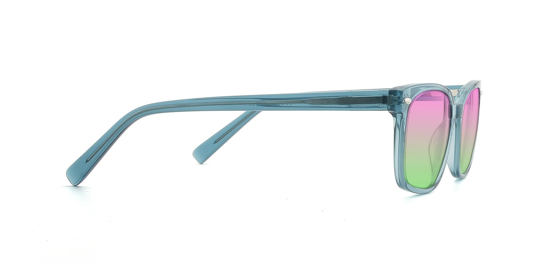 Side of 17349 in Transparent Cyan with Pink / Green Gradient Lenses