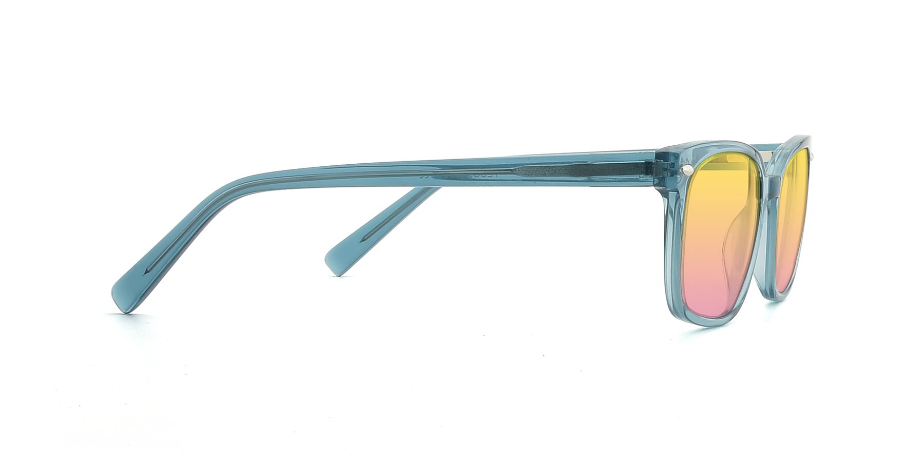 Side of 17349 in Transparent Cyan with Yellow / Pink Gradient Lenses