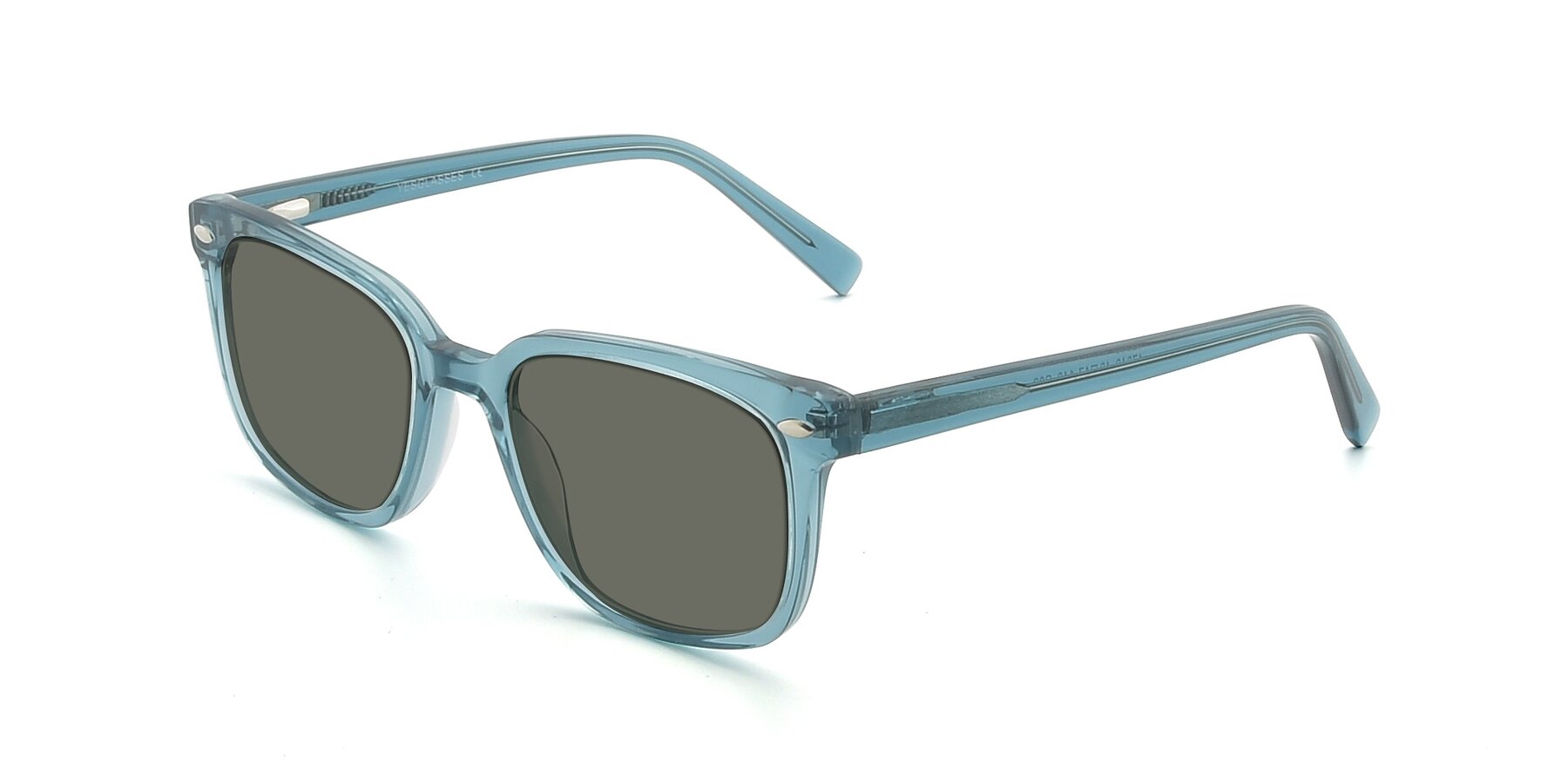Angle of 17349 in Transparent Cyan with Gray Polarized Lenses